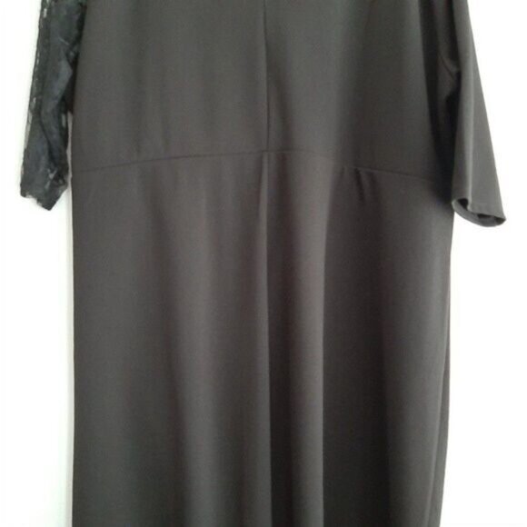 ASOS Asymmetric Maxi Dress Lace Panels Black Sz 22 - Picture 11 of 15